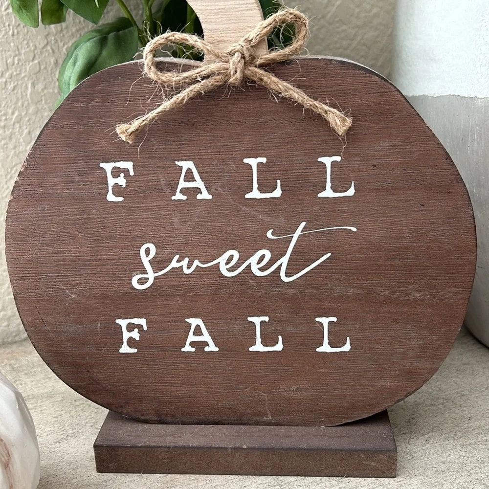 Rustic Farmhouse Fall Wood Pumpkin Tabletop Decor